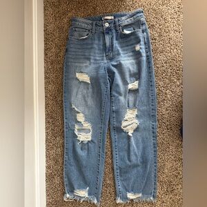 SO Light Blue Distressed Boyfriend Jeans
